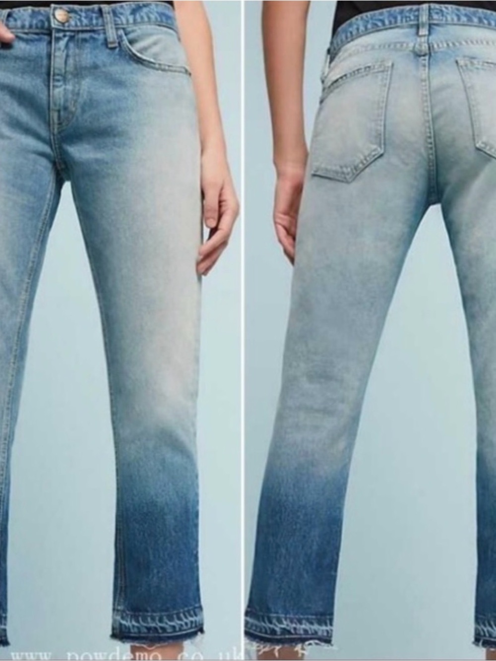 Current/Elliott Women’s Light Blue Slim Straight Crop Jeans